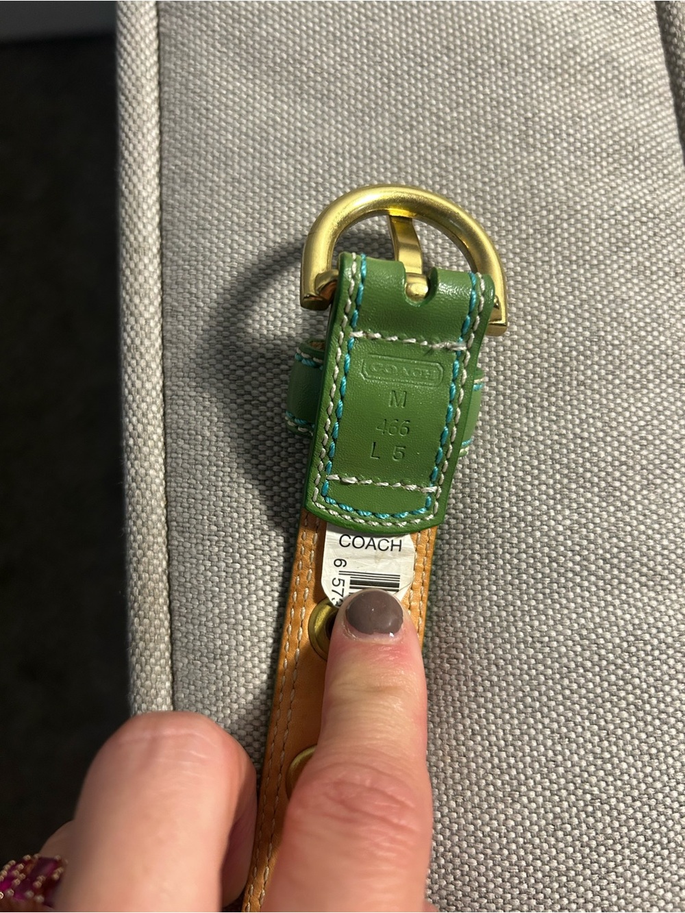 Vintage Coach Lime Green Leather Belt - Picture 2 of 4